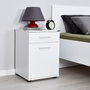 Hanah Home Kmd-511-Bb-1 Mesilla de Noche Blanca 40x57x39cm con Cajón para Dormitorio Elegante y Sereno